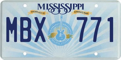MS license plate MBX771