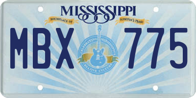 MS license plate MBX775