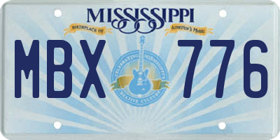 MS license plate MBX776