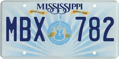 MS license plate MBX782
