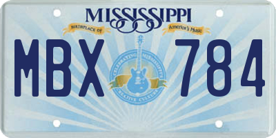 MS license plate MBX784