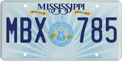 MS license plate MBX785