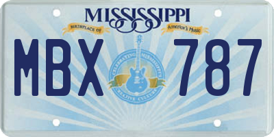 MS license plate MBX787