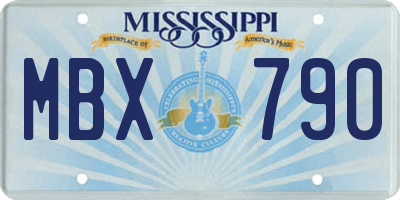 MS license plate MBX790