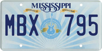 MS license plate MBX795