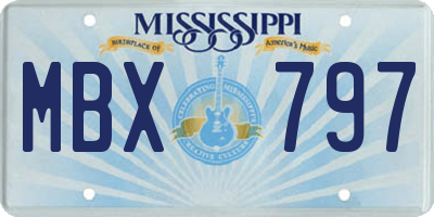 MS license plate MBX797