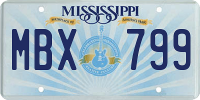 MS license plate MBX799
