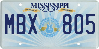 MS license plate MBX805