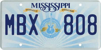 MS license plate MBX808