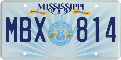 MS license plate MBX814