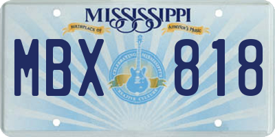 MS license plate MBX818
