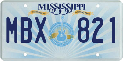 MS license plate MBX821