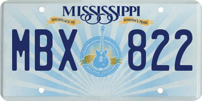 MS license plate MBX822
