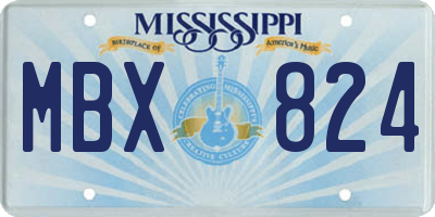 MS license plate MBX824