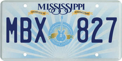 MS license plate MBX827