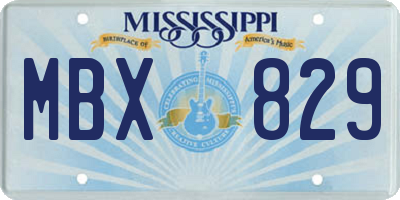 MS license plate MBX829