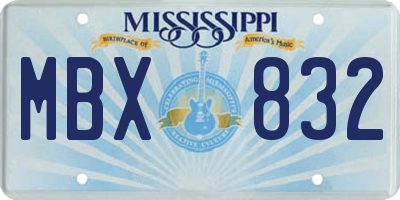 MS license plate MBX832