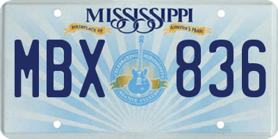 MS license plate MBX836