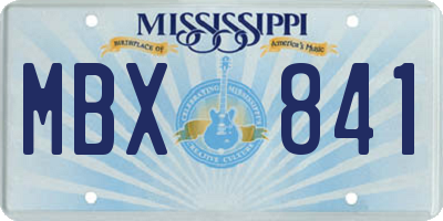 MS license plate MBX841