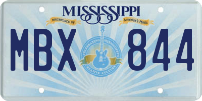 MS license plate MBX844