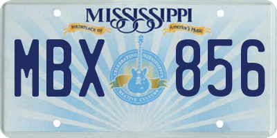 MS license plate MBX856