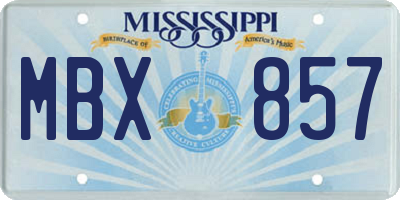 MS license plate MBX857