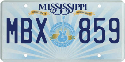 MS license plate MBX859