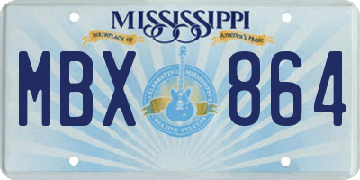 MS license plate MBX864
