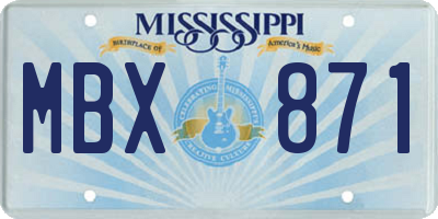 MS license plate MBX871