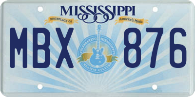 MS license plate MBX876