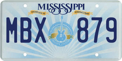 MS license plate MBX879