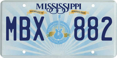 MS license plate MBX882