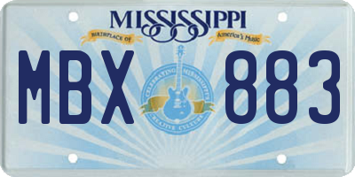 MS license plate MBX883