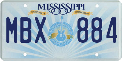 MS license plate MBX884