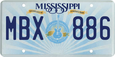 MS license plate MBX886