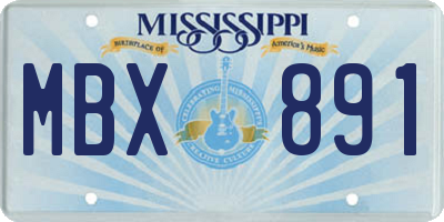 MS license plate MBX891
