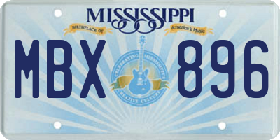 MS license plate MBX896