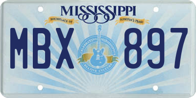 MS license plate MBX897