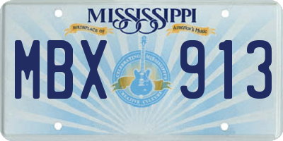 MS license plate MBX913