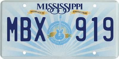 MS license plate MBX919
