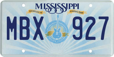 MS license plate MBX927