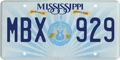 MS license plate MBX929