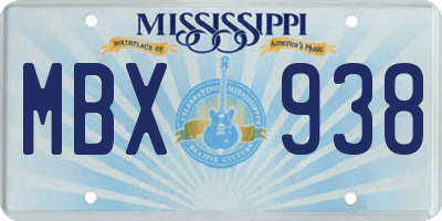 MS license plate MBX938