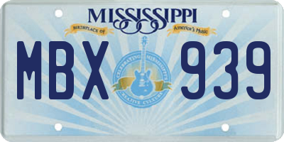 MS license plate MBX939