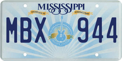 MS license plate MBX944