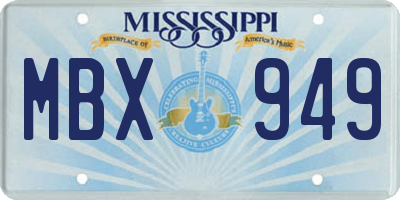 MS license plate MBX949