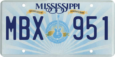 MS license plate MBX951
