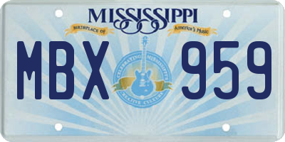 MS license plate MBX959