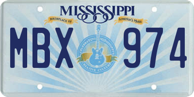 MS license plate MBX974