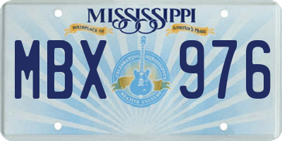 MS license plate MBX976